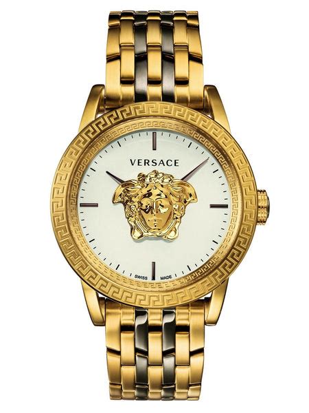 versace watches white and gold palazzo|Versace gold watch for men.